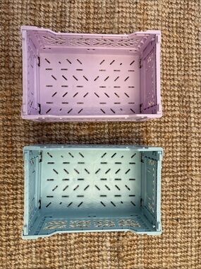 HAY design (Danish) small crates / boxes - blue and lilac